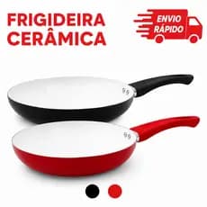 Frigideira Cerâmica 20cm Antiaderente Sem Óleo Cabo de Silicone Resistente Fácil de Limpar