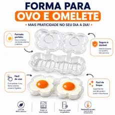 Forma Para Ovo e Omelete Micro-ondas Dupla 2 Divisórias Cozedor de Ovos Café da Manhã Rápido