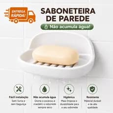 Saboneteira Com Ventosa Para Banheiro Branca Sem Furos Porta Sabonete Parede Organizador Box e Azulejo
