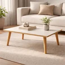 Mesa De Centro Grande 80x42 cm De Sala Pé Palito de Madeira Mesinha Retrô Baixa Decorativa Elegante Apoio Decoração