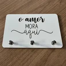 Porta Chaves Parede Decorativo MDF Frases Inspiradoras Decoração Organização Enfeite Sala Multiuso