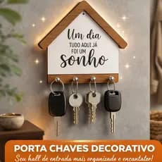 Porta Chaves de Casinha MDF Decorativo Personalizado com Frase Organizador Hall de Entrada