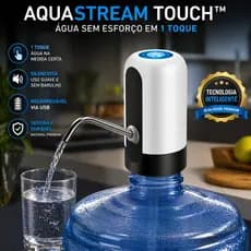 Bomba Água Elétrica USB AquaStream Touch™ Dispenser Automático Galão 20L Sem Esforço 1 Toque Portátil