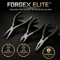Kit 3 Mini Alicates de Precisão Profissional 4,5" Aço Resistente Corte Bico Meia Cana ForgeX Elite™