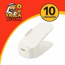 Kit 10 Organizadores De Sapatos, Saltos E Tênis Com Regulagem De Altura - Branco