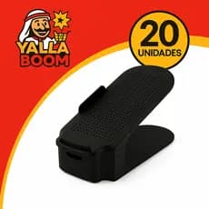 Kit 20 Organizadores De Sapatos Saltos e Tênis Com Regulagem de Altura Preto