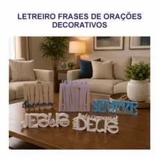Letreiro Frases de Orações  Decorativos para Mesa e Estantes