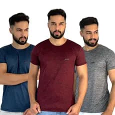 Kit 3 Camiseta Masculina Dry Fit Malha Fria Academia Treino