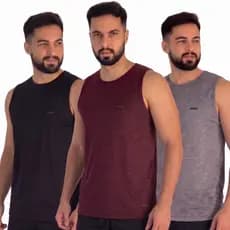 Kit 3 Camisetas Regata Dry fit Masculina Malha Fria