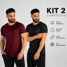 Kit 2 Camiseta Masculina Dry Fit Treino