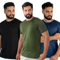 3 Camisetas Dry Fit Masculina Manga Curta