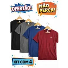 4 Camisetas Dryfit Malha Fria Camisa Treino Academia Corrida