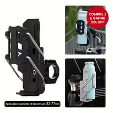 Suporte de garrafa de água para motocicleta com guidão ajustável, suporte de copo durável e universal para bicicleta