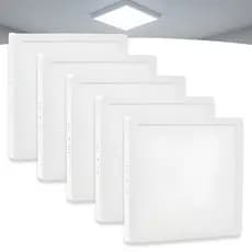 Kit 5 Painel Sobrepor 25W Led Quadrado Grande Luz Branco Frio/Neutro/Quente Bivolt