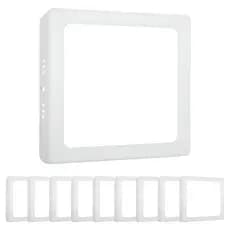Kit 10 Painel Sobrepor 25W Led Quadrado Compacto Branco e Preto Luz 6500K Branco Frio Bivolt