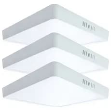 Kit 3 Painel Sobrepor 25W Led Quadrado Grande Luz Branco Frio/Neutro/Quente Bivolt
