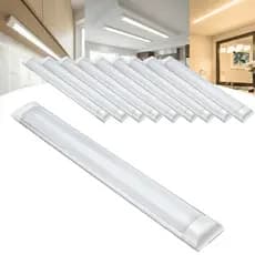Kit 10 Luminária 120cm Linear 40W Tubular Led Lâmpada Teto Branco Frio/Neutro/Quente Bivolt