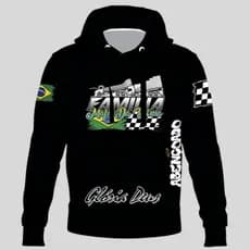 Moletom Caminhoneiro Família Máfia Da Insônia Blusa De Frio Abençoado Bolsos Touca