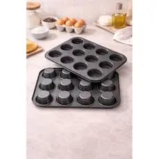 Forma Aço Carbono 12 Cavidades Cupcake Pao De Queijo Assadeira Resistente