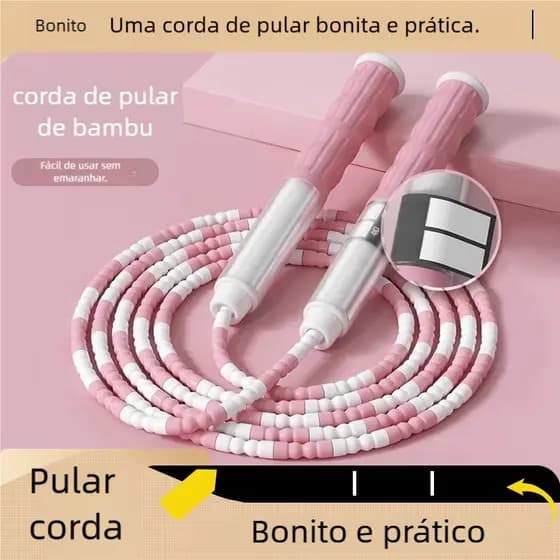 Corda Esportiva de Salto 2,7m - Ajustável Macia Segmentada 🚀