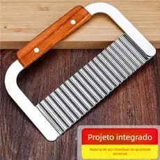 Cortador Ondulado de Batata e Legumes - Aço Inox Resistente, Ideal para Cozinha Residencial