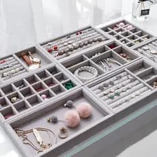 Bandeja Porta Bijuterias de Veludo - Organizador Closet Gavetas! Ideal para relógios e joias, suave, mantém acessórios i
