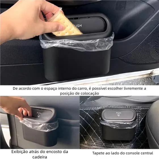 Lixeira Para Carro Suspensa - Para Porta ou Banco - Material Durável - Preço Baixo!