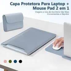 Capa Manga Notebook Couro PU 13/14/16 Polegadas com Estojo Resistente – Kit Protetor Anti-choque Impermeável