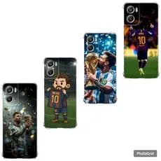 Capa Capinha Moto G04, G05, G06, G10, G14, G24, G30, G34 e G35 Case TPU, Futebol Lionel Messi Goat