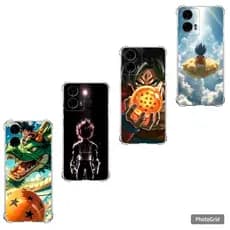 Capa Capinha Moto G04, G05, G06, G10, G14, G24, G30 e G35 Case TPU, Anime Dragon Ball Motorola Aura