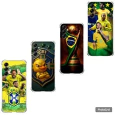 Capa Capinha Samsung A07, A14, A25 4G, A26, A34, A35, A54 e A55 Case TPU, Copa do Mundo Brasil Hexa