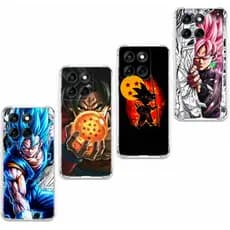 Capa Capinha Compatível com Motorola G17, G67 e G77, Case TPU, Anime Dragon Ball Goku e Vegeta