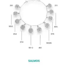 PULSEIRA COM SALMOS EM PRATA 925.
