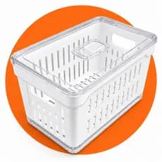 Organizador de Geladeira 3,5 L Cristal com Cesto Removível – Armazenamento Prático