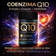 Coenzima Q10 + Ômega 3 + Vitamina E | 3 em 1 Energia, Imunidade, Coração e Cérebro – 60 Caps