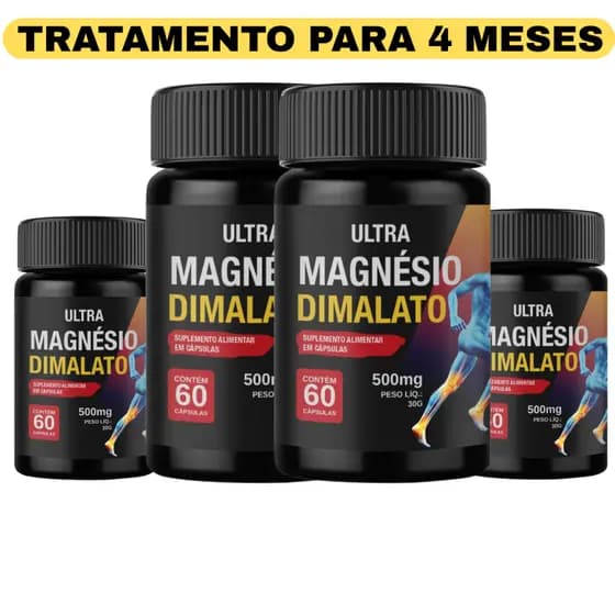 Magnésio Dimalato 5x Mais Potente Dores Musculares Não Perca 50% Off