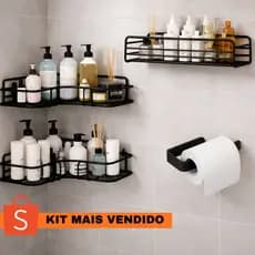 Kit 4 Suporte Prateleira Porta Shampoo Organizador De Canto Com Adesivo Mega Oferta