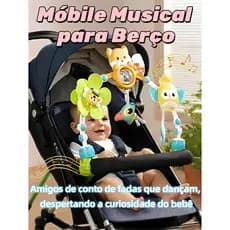 Móbile Para Carrinho e Berço com Chocalho Spring Montessori Arco Do Bebê Brinquedo - Brinquedo Calmante para Bebê