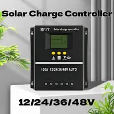 Controlador de Carga Solar MPPT 100A Regulador Automático 12/24/36/48V Ideal para Iluminação Pública