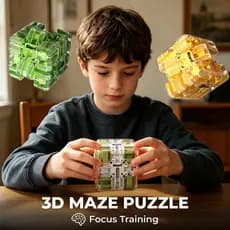 Cubo de Labirinto 3D Grande Quebra-Cabeça Brinquedo Educativo Envolvente com Bola de Rolo