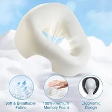 Travesseiro ergonômico espuma memória respirável, apoio rosto e pescoço para massagem em salão de beleza
