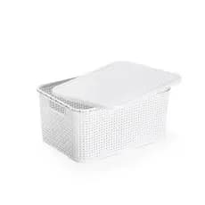 CAIXA ORGANIZADORA GRANDE RATTAN 20L BRANCO ARMARIO COZINHA BRINQUEDO
