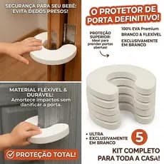 Kit com 5 Protetores De Porta  PROTEÇÃO E SEGURANÇA Salva Dedos De Criança bebe Em 100% Eva