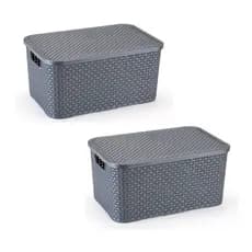 CAIXAS ORGANIZADORAS 18L KIT 2, CORES PLASTICO ESCRITORIO ARMARIO COZINHA BRINQUEDOS
