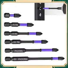 Conjunto de 6 pontas de chave hexagonal magnética Pontas de chave de fenda Construção em aço