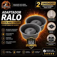 KIT 2 Adaptador Ralo Mau Cheiro Modelo 10cm Porta Ralos Grelhas Odor Banheiro Evita mau cheiro