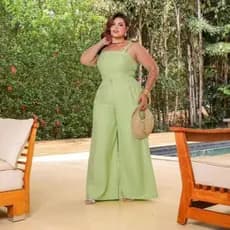Conjunto Feminino Elegante Amarelo | Top Estruturado + Calça Pantalona | Look Festa