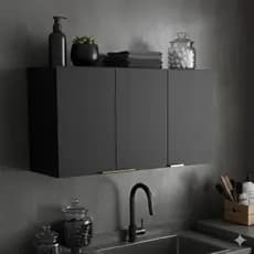 Armário Aéreo Multiuso 90cm de Lavanderia - para parede com 3 portas