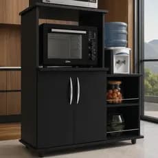 QUEIMA DE ESTOQUE - Balcão c/ Fruteira, Suporte p/ Micro‑ondas ou Forno - Multiuso c/ 2 Portas
