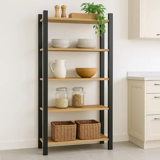 Estante Industrial Multiuso Estilo Vintage 180x60 cm – Organizador com 5 Prateleiras